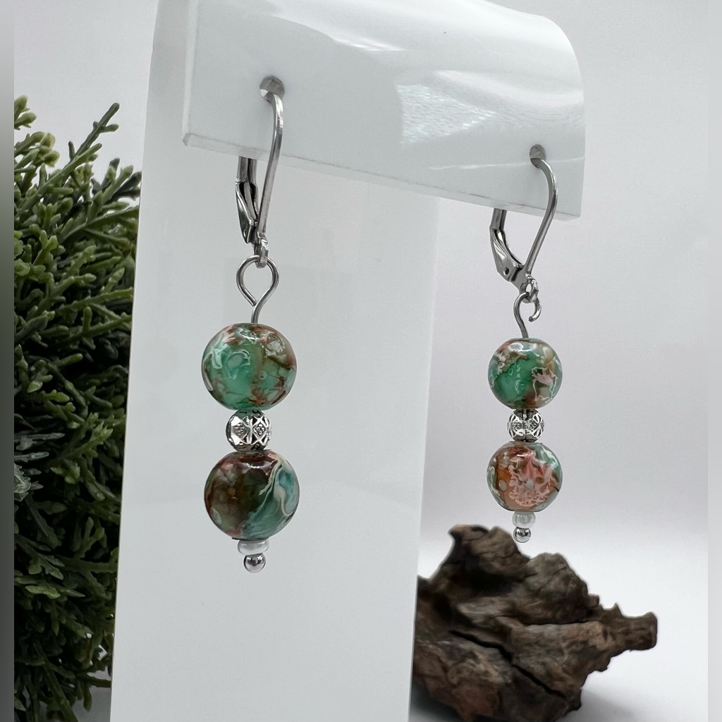 Glass Marbled Earrings